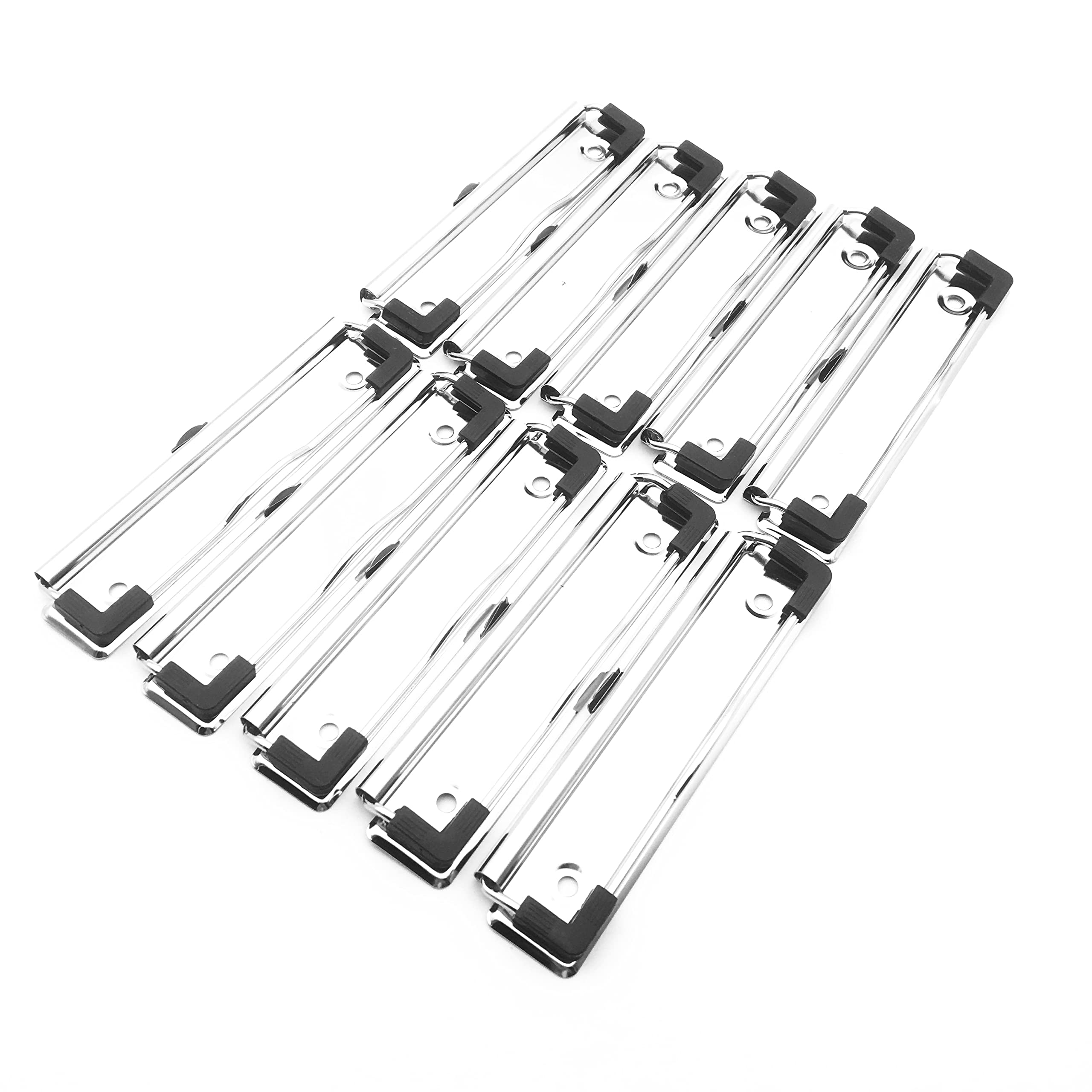 Shuokecrafts 10Pack Clipboard Clips 4.72' Mountable Metal Clipboards Hardware With Rubber Grip And Hanging Hole